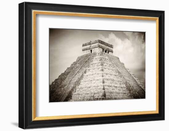 ¡Viva Mexico! B&W Collection - Pyramid Chichen Itza-Philippe Hugonnard-Framed Photographic Print