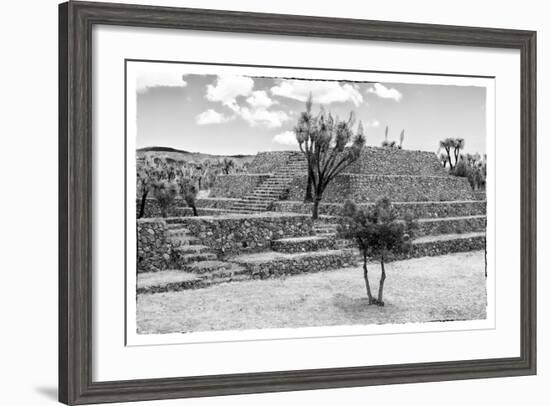 ¡Viva Mexico! B&W Collection - Pyramid of Cantona III-Philippe Hugonnard-Framed Photographic Print