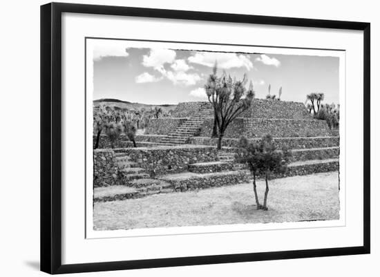 ¡Viva Mexico! B&W Collection - Pyramid of Cantona III-Philippe Hugonnard-Framed Photographic Print