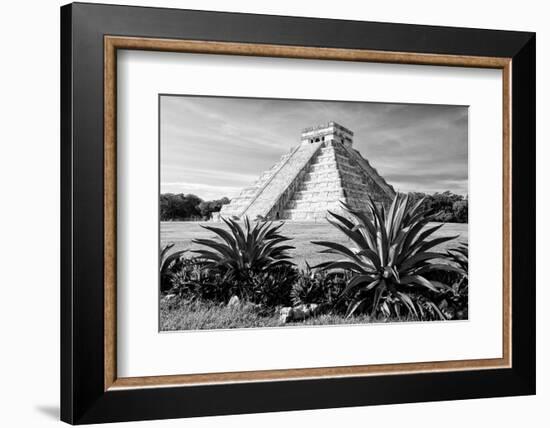 ¡Viva Mexico! B&W Collection - Pyramid of Chichen Itza II-Philippe Hugonnard-Framed Photographic Print