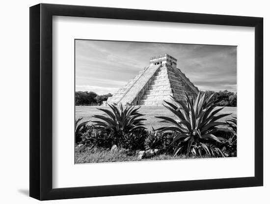 ¡Viva Mexico! B&W Collection - Pyramid of Chichen Itza II-Philippe Hugonnard-Framed Photographic Print