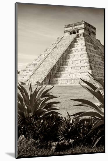 ¡Viva Mexico! B&W Collection - Pyramid of Chichen Itza III-Philippe Hugonnard-Mounted Photographic Print