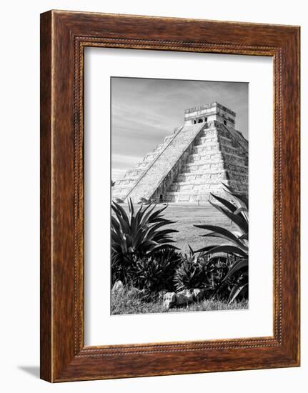 ¡Viva Mexico! B&W Collection - Pyramid of Chichen Itza IV-Philippe Hugonnard-Framed Photographic Print