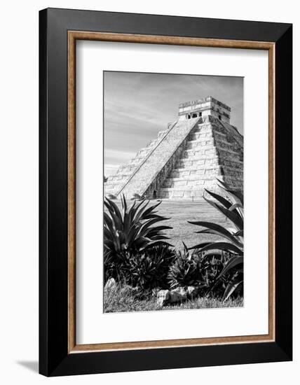 ¡Viva Mexico! B&W Collection - Pyramid of Chichen Itza IV-Philippe Hugonnard-Framed Photographic Print