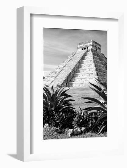 ¡Viva Mexico! B&W Collection - Pyramid of Chichen Itza IV-Philippe Hugonnard-Framed Photographic Print