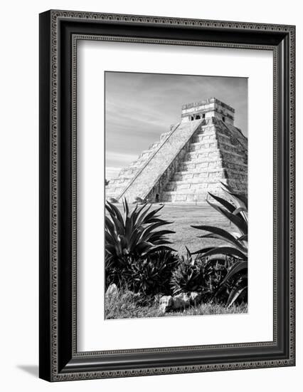 ¡Viva Mexico! B&W Collection - Pyramid of Chichen Itza IV-Philippe Hugonnard-Framed Photographic Print