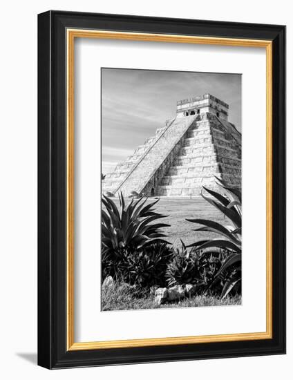 ¡Viva Mexico! B&W Collection - Pyramid of Chichen Itza IV-Philippe Hugonnard-Framed Photographic Print