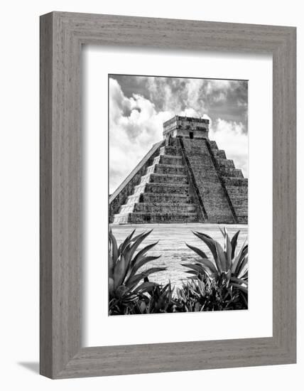 ¡Viva Mexico! B&W Collection - Pyramid of Chichen Itza IX-Philippe Hugonnard-Framed Photographic Print