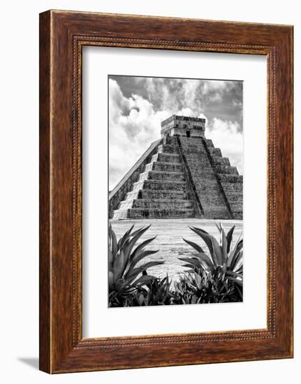 ¡Viva Mexico! B&W Collection - Pyramid of Chichen Itza IX-Philippe Hugonnard-Framed Photographic Print