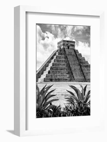 ¡Viva Mexico! B&W Collection - Pyramid of Chichen Itza IX-Philippe Hugonnard-Framed Photographic Print