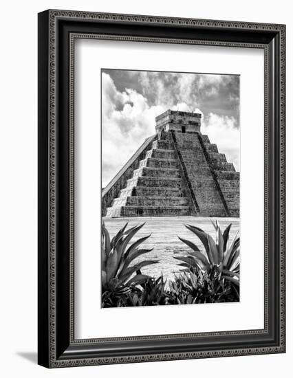 ¡Viva Mexico! B&W Collection - Pyramid of Chichen Itza IX-Philippe Hugonnard-Framed Photographic Print