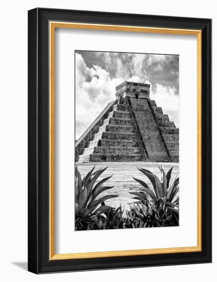 ¡Viva Mexico! B&W Collection - Pyramid of Chichen Itza IX-Philippe Hugonnard-Framed Photographic Print