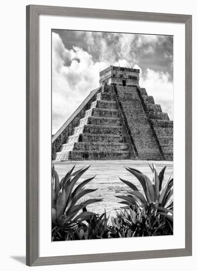 ¡Viva Mexico! B&W Collection - Pyramid of Chichen Itza IX-Philippe Hugonnard-Framed Photographic Print