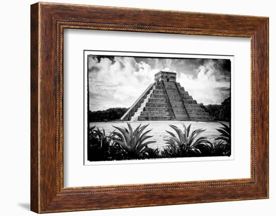 ¡Viva Mexico! B&W Collection - Pyramid of Chichen Itza V-Philippe Hugonnard-Framed Photographic Print