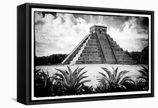 ¡Viva Mexico! B&W Collection - Pyramid of Chichen Itza V-Philippe Hugonnard-Framed Premier Image Canvas