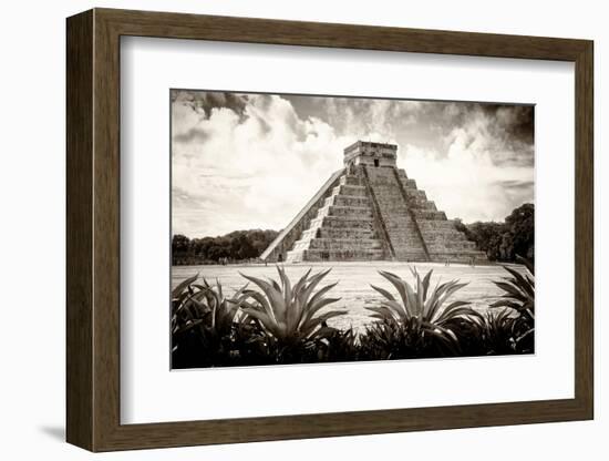 ¡Viva Mexico! B&W Collection - Pyramid of Chichen Itza VI-Philippe Hugonnard-Framed Photographic Print