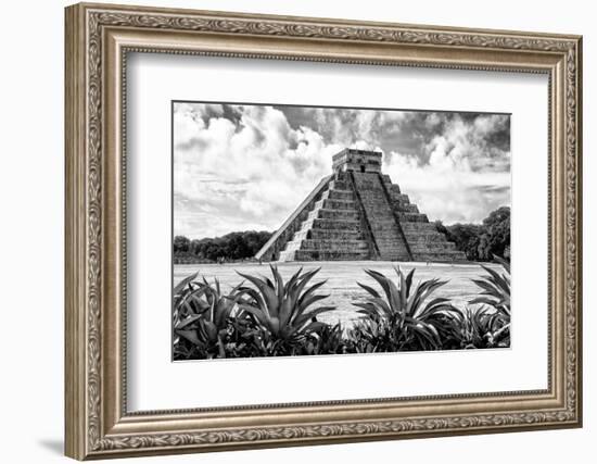 ?Viva Mexico! B&W Collection - Pyramid of Chichen Itza VII-Philippe Hugonnard-Framed Photographic Print