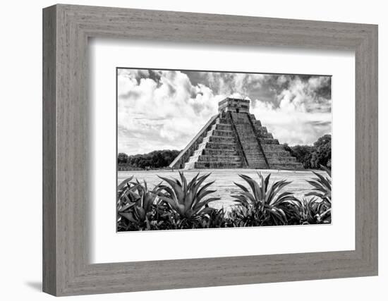 ?Viva Mexico! B&W Collection - Pyramid of Chichen Itza VII-Philippe Hugonnard-Framed Photographic Print