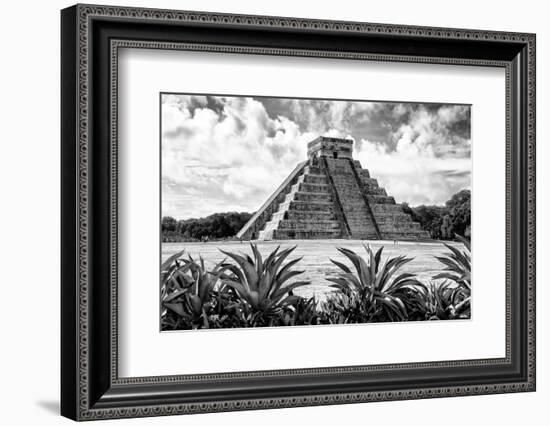 ?Viva Mexico! B&W Collection - Pyramid of Chichen Itza VII-Philippe Hugonnard-Framed Photographic Print