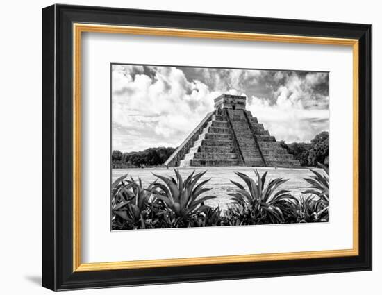 ?Viva Mexico! B&W Collection - Pyramid of Chichen Itza VII-Philippe Hugonnard-Framed Photographic Print