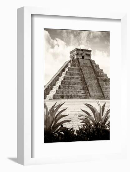 ¡Viva Mexico! B&W Collection - Pyramid of Chichen Itza VIII-Philippe Hugonnard-Framed Photographic Print