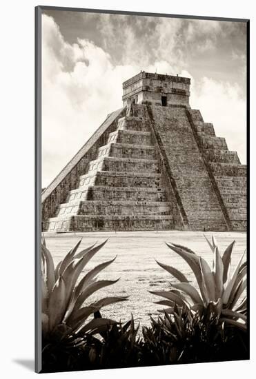 ¡Viva Mexico! B&W Collection - Pyramid of Chichen Itza VIII-Philippe Hugonnard-Mounted Photographic Print