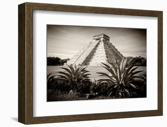 ¡Viva Mexico! B&W Collection - Pyramid of Chichen Itza-Philippe Hugonnard-Framed Photographic Print