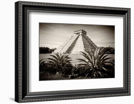 ¡Viva Mexico! B&W Collection - Pyramid of Chichen Itza-Philippe Hugonnard-Framed Photographic Print