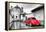 ?Viva Mexico! B&W Collection - Red VW Beetle Car in San Cristobal de Las Casas-Philippe Hugonnard-Framed Premier Image Canvas