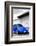 ¡Viva Mexico! B&W Collection - Royal Blue VW Beetle in San Cristobal de Las Casas-Philippe Hugonnard-Framed Photographic Print