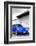 ¡Viva Mexico! B&W Collection - Royal Blue VW Beetle in San Cristobal de Las Casas-Philippe Hugonnard-Framed Photographic Print