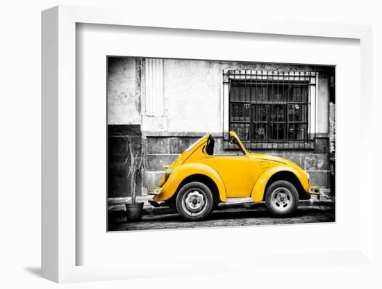 ¡Viva Mexico! B&W Collection - Small Gold VW Beetle Car-Philippe Hugonnard-Framed Photographic Print