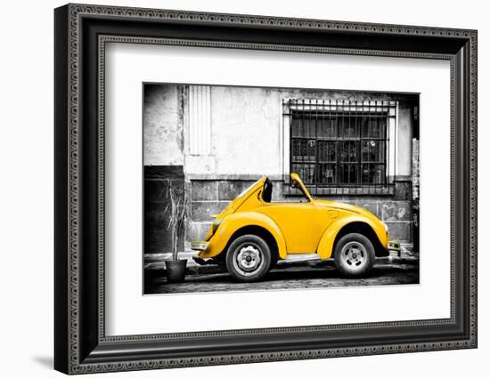 ¡Viva Mexico! B&W Collection - Small Gold VW Beetle Car-Philippe Hugonnard-Framed Photographic Print