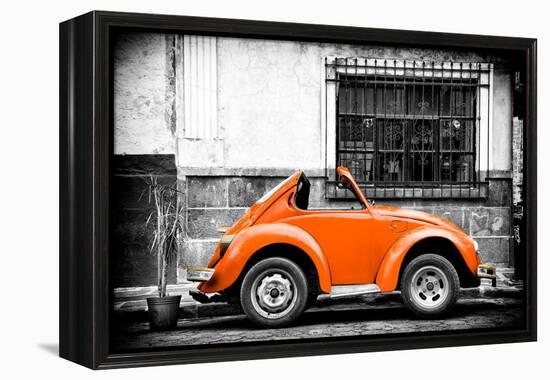 ¡Viva Mexico! B&W Collection - Small Orange VW Beetle Car-Philippe Hugonnard-Framed Premier Image Canvas