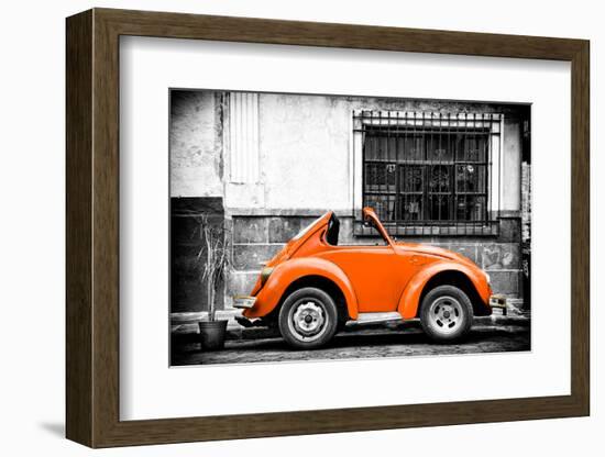 ¡Viva Mexico! B&W Collection - Small Orange VW Beetle Car-Philippe Hugonnard-Framed Photographic Print