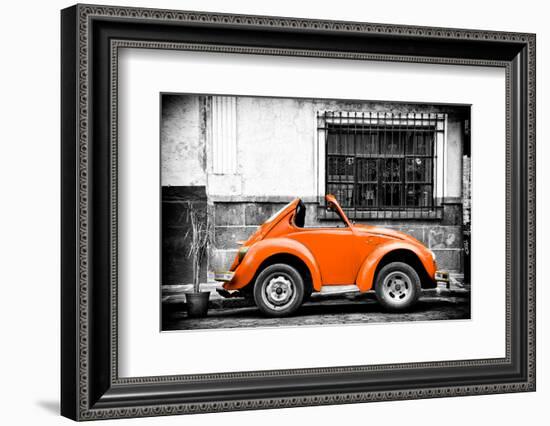 ¡Viva Mexico! B&W Collection - Small Orange VW Beetle Car-Philippe Hugonnard-Framed Photographic Print