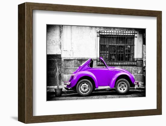 ¡Viva Mexico! B&W Collection - Small Red Purple Beetle Car-Philippe Hugonnard-Framed Photographic Print