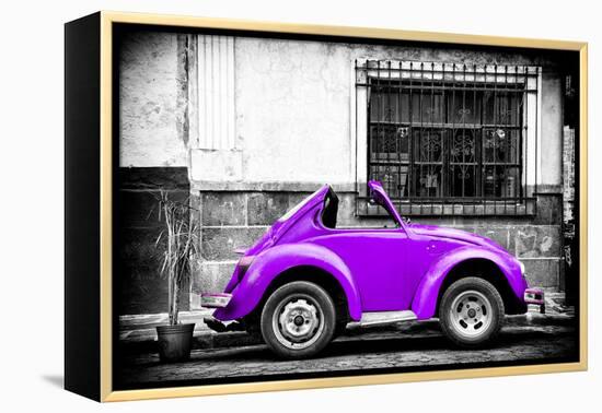 ¡Viva Mexico! B&W Collection - Small Red Purple Beetle Car-Philippe Hugonnard-Framed Premier Image Canvas