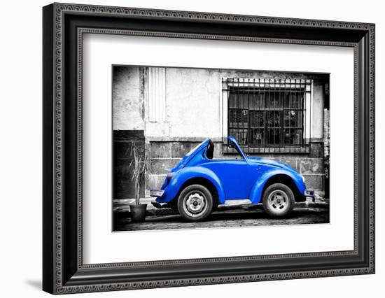 ¡Viva Mexico! B&W Collection - Small Red Royal Blue Beetle Car-Philippe Hugonnard-Framed Photographic Print