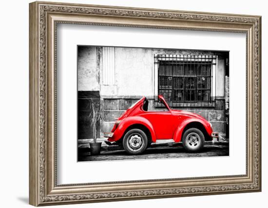 ¡Viva Mexico! B&W Collection - Small Red VW Beetle Car-Philippe Hugonnard-Framed Photographic Print