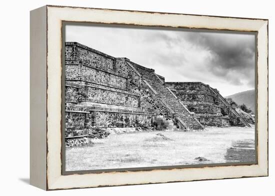 ¡Viva Mexico! B&W Collection - Teotihuacan Pyramids III-Philippe Hugonnard-Framed Premier Image Canvas