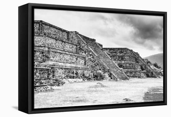 ¡Viva Mexico! B&W Collection - Teotihuacan Pyramids III-Philippe Hugonnard-Framed Premier Image Canvas