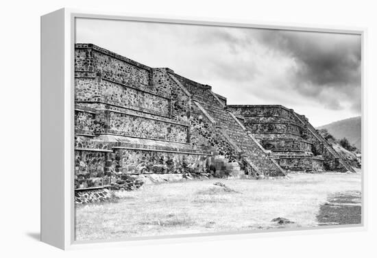 ¡Viva Mexico! B&W Collection - Teotihuacan Pyramids III-Philippe Hugonnard-Framed Premier Image Canvas