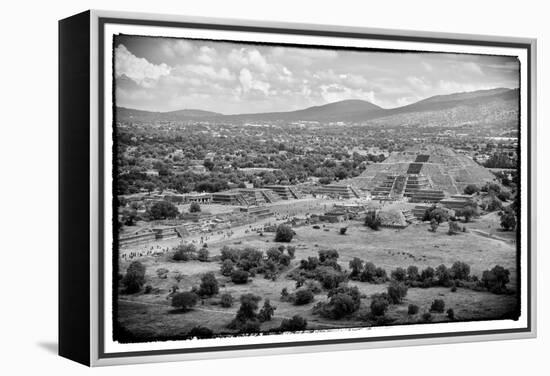 ¡Viva Mexico! B&W Collection - Teotihuacan Pyramids V-Philippe Hugonnard-Framed Premier Image Canvas