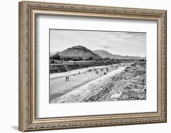 ¡Viva Mexico! B&W Collection - Teotihuacan Pyramids-Philippe Hugonnard-Framed Photographic Print