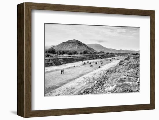 ¡Viva Mexico! B&W Collection - Teotihuacan Pyramids-Philippe Hugonnard-Framed Photographic Print