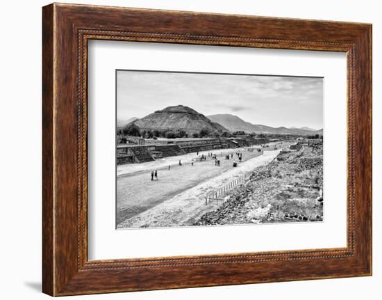 ¡Viva Mexico! B&W Collection - Teotihuacan Pyramids-Philippe Hugonnard-Framed Photographic Print