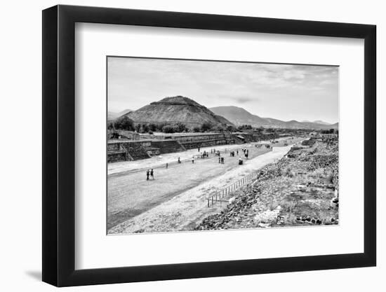 ¡Viva Mexico! B&W Collection - Teotihuacan Pyramids-Philippe Hugonnard-Framed Photographic Print