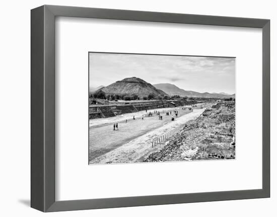 ¡Viva Mexico! B&W Collection - Teotihuacan Pyramids-Philippe Hugonnard-Framed Photographic Print