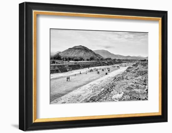 ¡Viva Mexico! B&W Collection - Teotihuacan Pyramids-Philippe Hugonnard-Framed Photographic Print